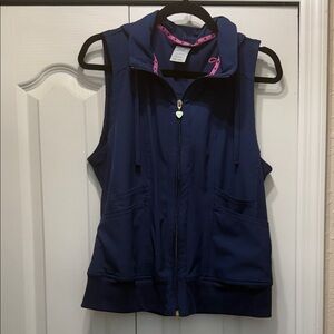 Navy HeartSoul Zip-Up Hoodie scrub vest- Medium